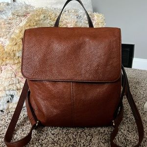Fossil Leather Backpack